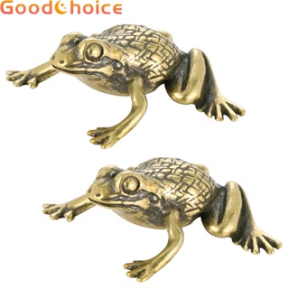 Frogs Statues Golden Home Retro Table Toad Statue Animal Figurine Decor