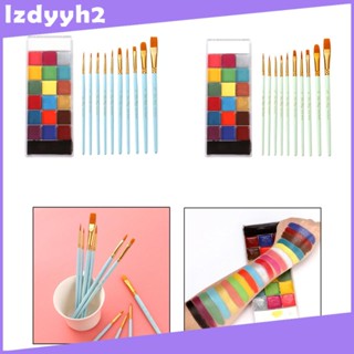 [LzdyyhacMY] พาเลตต์แต่งหน้า 20 สี พร้อมแปรงแต่งหน้า 10 ชิ้น สําหรับเด็ก