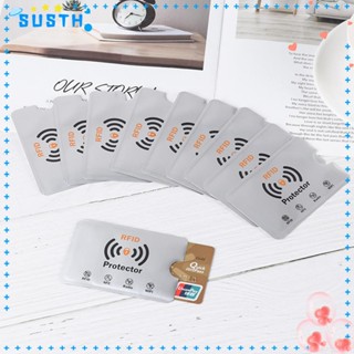 Susth ปลอกป้องกันการ์ด Rfid อลูมิเนียม ป้องกัน Rfid Wallet 10 ชิ้น