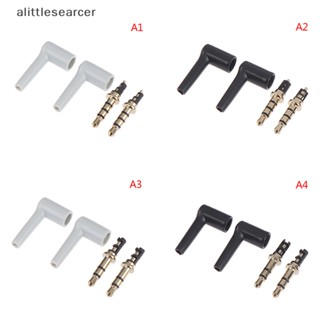 Alittlesearcer แจ็คหูฟังสเตอริโอ 90 องศา 3.5 มม. 3 4 เสา 3.5 ชุบทอง 2 ชิ้น ต่อล็อต EN