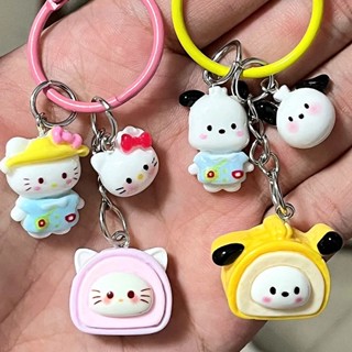 SANRIO พวงกุญแจเรซิ่น จี้การ์ตูน Melody Kuromi Cinnamoroll Hello Kitty Little Twin Star XO Keroppi Pompompurin น่ารักมาก เหมาะกับของขวัญวันเกิด สําหรับกระเป๋านักเรียน