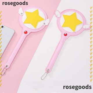 Rosegoods1 กระเป๋าใส่บัตร หนัง PU ลายดาวน่ารัก คุณภาพสูง พร้อมปีก สําหรับรถบัส รถไฟใต้ดิน