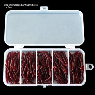 200Pcs 3.5cm Simulation Earthworm Artificial Worms Lure Soft Fishing Baits