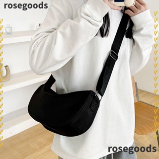 Rosegoods1 Hobo กระเป๋าสะพายไหล่ลําลอง ผ้าไนล่อน สีพื้น น้ําหนักเบา แฟชั่นสําหรับสตรี