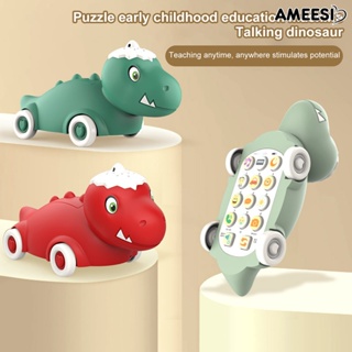 ของเล่นโทรศัพท์ Ameesi ลําโพงเสียงจําลอง รูปไดโนเสาร์น่ารัก สีสันสดใส สําหรับเด็ก