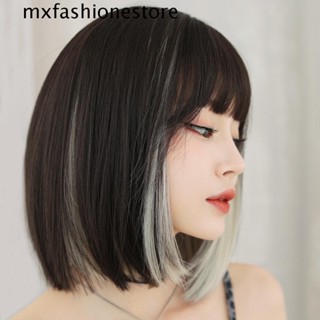 Mxfashione วิกผมสั้น สีบลอนด์ ไร้รอยต่อ ทนความร้อน สําหรับผู้หญิง