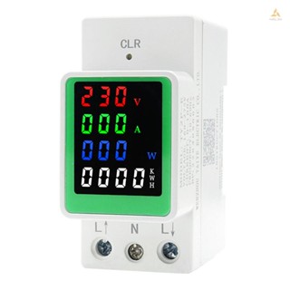 Meily_fun เครื่องวัดแรงดันไฟฟ้าอัจฉริยะ หน้าจอสี LED วัดแรงดันไฟฟ้า AC สําหรับครัวเรือน
