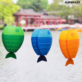 (super) โคมไฟกระดาษ รูปการ์ตูนปลา สําหรับตกแต่งสวน DIY