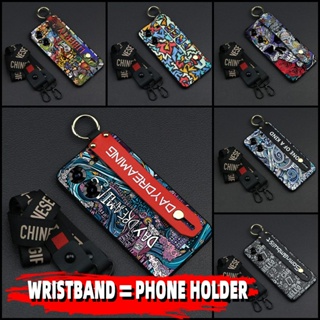 Wristband Dirt-resistant Phone Case For Tecno Pova5 4G Graffiti Phone Holder Wrist Strap Back Cover Anti-dust Shockproof