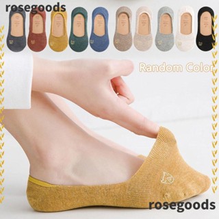 Rosegoods1 ถุงเท้าข้อสั้น ปักลาย แฟชั่น สุ่มสี สําหรับผู้หญิง