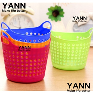 Yann1 ตะกร้าตาข่ายพลาสติก ทรงกลม ทนทาน 4 สี สําหรับเก็บปากกา