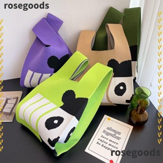 Rosegoods1 กระเป๋าถือ กระเป๋าช้อปปิ้ง ผ้าถัก ออกแบบเฉพาะ สําหรับผู้หญิง