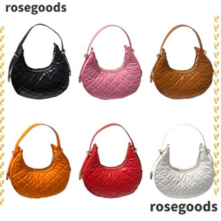 Rosegoods1 กระเป๋าถือ หนัง PU สีพื้น แฟชั่นใต้วงแขน