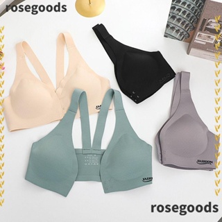 Rosegoods1 ชุดชั้นในสตรี หัวเข็มขัดด้านหน้า ระบายอากาศได้ ปรับได้