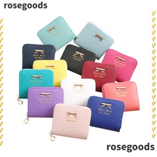 Rosegoods1 กระเป๋าคลัทช์ มีซิป ขนาดเล็ก ประดับโบว์ สําหรับผู้หญิง