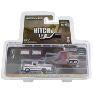 Greenlight 1/64 Hitch &amp; Tow Series 28 - 1964 Dodge D-100 with Tandem Car Trailer 32280-A