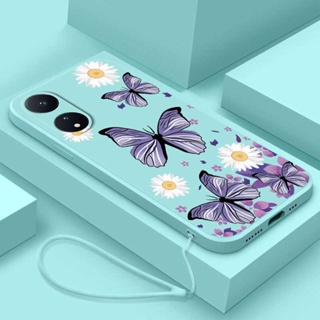 เคสโทรศัพท์มือถือ ซิลิโคน กันกระแทก ลายผีเสื้อ ดอกเดซี่น้อย สําหรับ OPPO Reno 8T 5G reno8 Pro 8Z reno8Z 5G