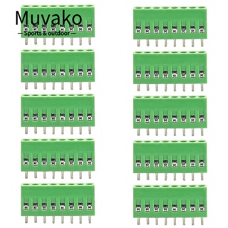 Muvako บล็อกขั้วต่อ PCB 6A 150V สกรูเมาท์พิช 2.54 มม. สีเขียว 10 ชิ้น