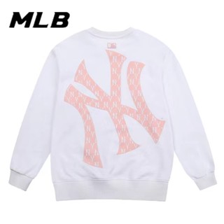 Mlb NY ของแท้ เสื้อกันหนาว คอกลม ผ้าฝ้าย สไตล์บอททอม สําหรับคู่รัก