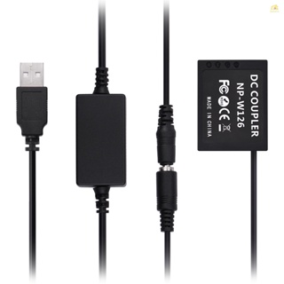 Banana_pie Andoer CP-W126 ชุดข้อต่อแบตเตอรี่ดัมมี่ DC NP-W126 พร้อมสายแปลง USB DC อินพุต USB เดี่ยว แบบเปลี่ยน สําหรับ Fujifilm X-T2 X-T3 X-