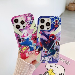 เคสโทรศัพท์มือถือ กันกระแทก ลายสไปเดอร์แมน มาร์เวล สําหรับ IPhone 11 12 13 14 Pro Max 14 Pro Max 13 Pro 12