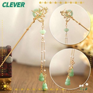 Clever กิ๊บติดผม จี้พู่ สไตล์จีน วินเทจ สวยหรู เครื่องมือจัดแต่งทรงผม ปิ่นปักผม ฮั่นฝู