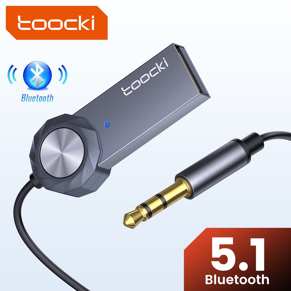 Toocki อะแดปเตอร์รับสัญญาณเสียงบลูทูธไร้สาย 5.1 AUX Usb เป็นแจ็คไมโครโฟนแฮนด์ฟรี 3.5 มม. สําหรับรถยนต์