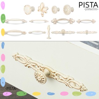 Pista ลูกบิดลิ้นชัก สังกะสี สีขาวงาช้าง สไตล์ยุโรป