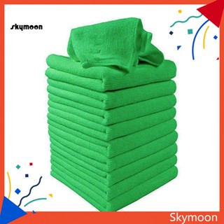 Skym* ผ้าขนหนูไมโครไฟเบอร์ แบบนิ่ม ขนาด 25x25 ซม. สําหรับทําความสะอาดรถยนต์ 10 ชิ้น