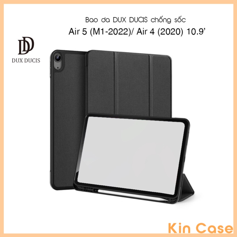 Dux DUCIS iPad 10.9 (TH10🏠, iPad Air 4 / 5 (10.9 นิ ้ ว-2020 ) (DOMO SERIES ) - พร ้ อมที ่ ใส ่ ปากกา - สีดํา