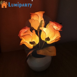 Lumiparty โคมไฟตั้งโต๊ะ Led รูปดอกกุหลาบ ความสว่างสูง ประหยัดพลังงาน สําหรับตกแต่งบ้าน ห้องนั่งเล่น