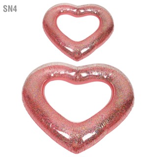 SN4 Rose Gold Sequins Heart Shape แหวนว่ายน้ำ Glitter Inflatable Pool Floats สำหรับเด็กผู้ใหญ่