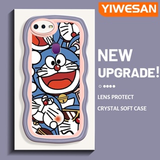 สําหรับ OPPO F9 F9 Pro A7x Realme U1 2 Pro เคสการ์ตูน Happy Doraemon สี่เหลี่ยม ของแท้ นิ่ม ขอบซิลิโคน ลาย เคสโทรศัพท์