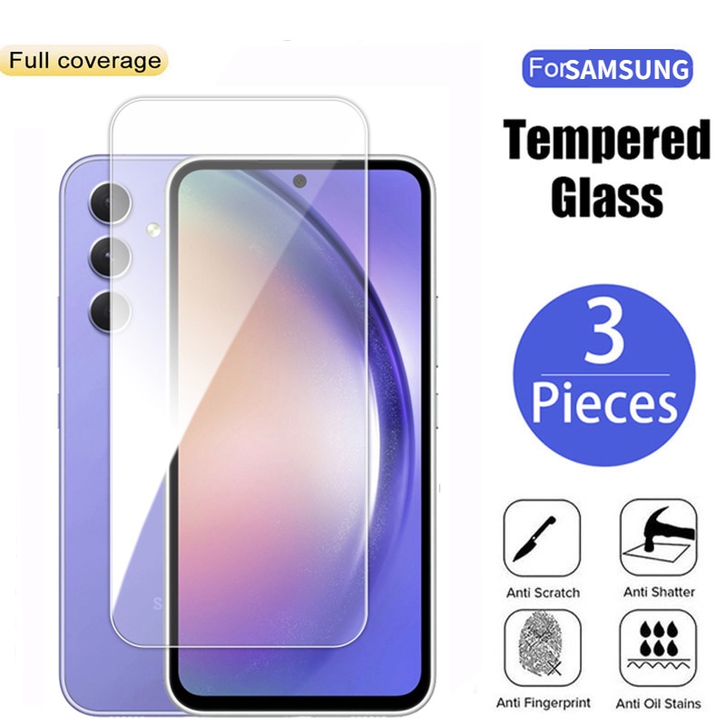 ฟิล์มกระจกนิรภัยกันรอยหน้าจอ แบบใส กันรอยขีดข่วน สําหรับ Samsung Galaxy A54 34 5G A14 A14 4G LTE A 54 34 2023