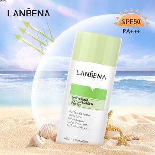 กันแดด LANBENA มืออาชีพใบหน้าฐานไพรเมอร์ผู้หญิงแต่งหน้าครีมกันแดดฐานครีมสีเขียวขวด/สีม่วงขวด Puueqg