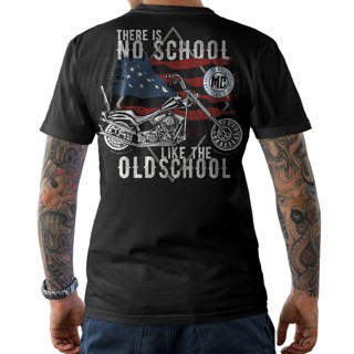 Tshirt Biker No School Like The Old School Chopper Motorcycle Mens Motorcycle_03