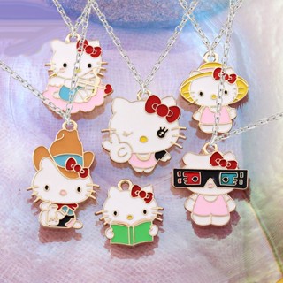 Classic Cartoon Cute Cat KT Cat Pendant Necklace Lover Girlfriend Student Collar Necklace Gift for Men and Women