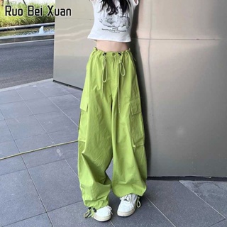 RUO BEI XUAN กางเกงขายาวผู้หญิงใหม่สไตล์เกาหลีเอวสูงแฟชั่นกางเกงทำงาน