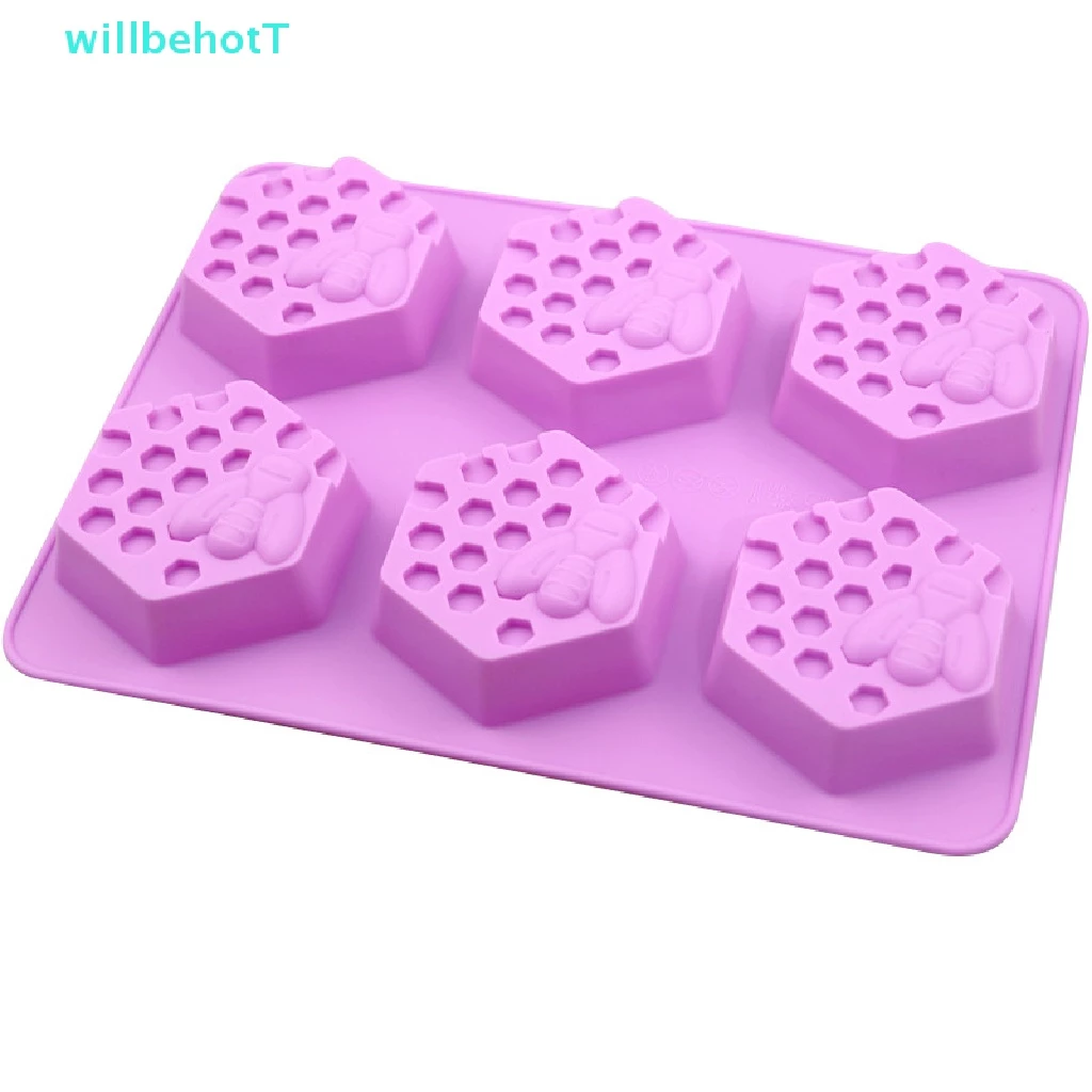 [WillbehotT] แม่พิมพ์ซิลิโคน รูปผึ้ง 3D สําหรับทําสบู่ เค้ก แฮนด์เมด DIY 6 ชิ้น