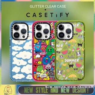 【Glitter Casetify】เคสโทรศัพท์มือถืออะคริลิคใส แบบแข็ง กันกระแทก ลายมอนสเตอร์น่ารัก สําหรับ iPhone14 13 12 11 Pro Max