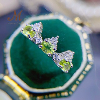 Meena Gems/ แหวนพลอยแท้เพอริดอท ตัวเรือนเงินแท้925 แหวนง้านปรับได้ด้านหลัง พลอยแท้เสริมดวง จัดส่งพร้อมกล่อง