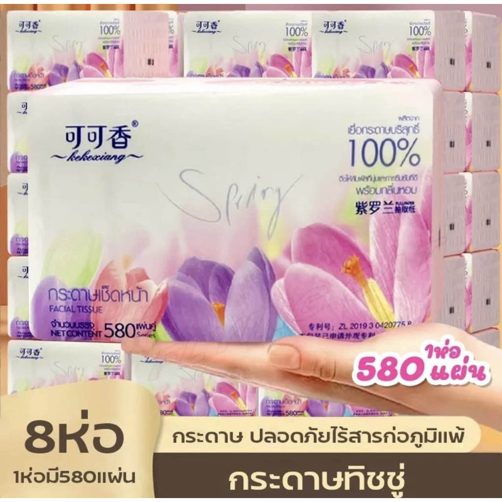 🧻 พร้อมส่ง! ทิชชู่🧻  1 แพ็คมี 8 ห่อคุ้มมากๆๆ เหนียวนุ่มไม่เปื่อยยุ่ยง่าย กระดาษเช็ดมือ กระดาษเช็ดหน้า กระดาษทิชชู่พกพา
