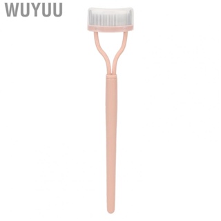 Wuyuu Eyelash Brush Separator  Arc Shape Straight Handle Pink Mascara Comb Reusable Stainless Steel with Cover for Lady Making Up