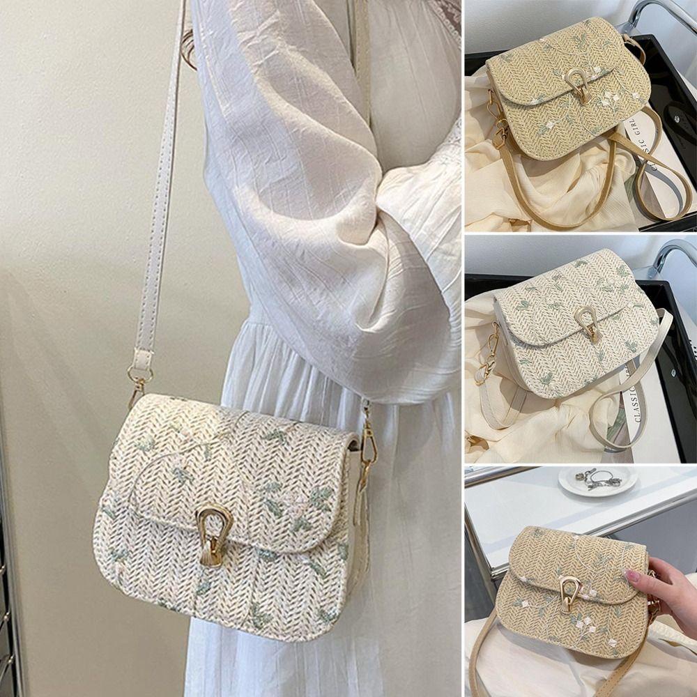 Tonfashion กระเป๋าสะพายข้าง ฟาง แฟชั่น น่ารัก ฤดูร้อน