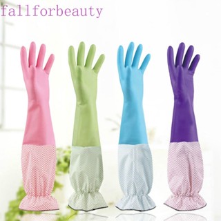 Fallforbeauty ถุงมือยางกํามะหยี่แบบหนาอุปกรณ์เสริมสําหรับล้างจานล้างจาน