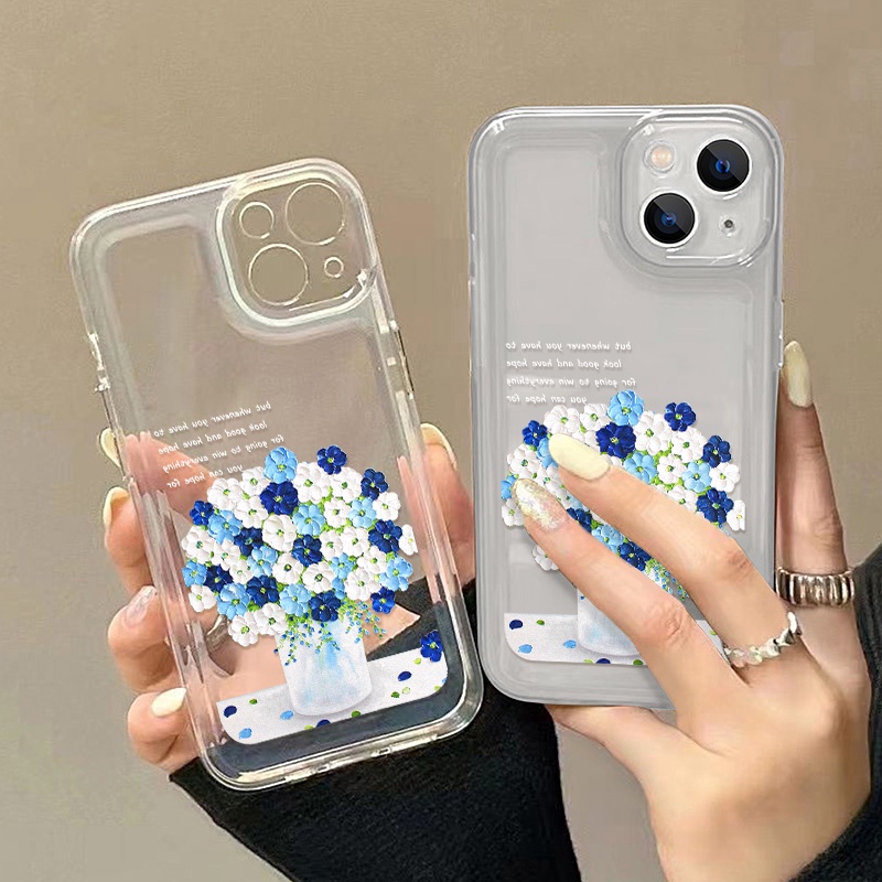 เคสไอโฟน สําหรับ for iPhone 15 11 13 14 12 Pro Max 7 8 Plus SE XR XS 15 Plus ดอกไม้ Case ภาพวาดสีน้ำมัน เคส เคสโทรศัพท์