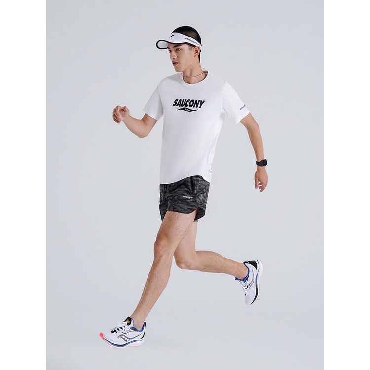 Saucony Mens Round Neck 100% Cotton Breathable Soft Classic Print Logo Running Training Sports T-shirt 920