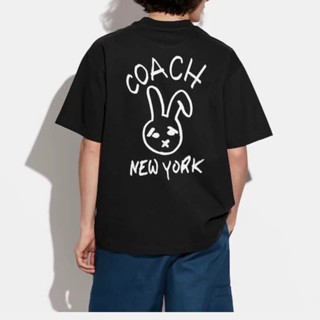 เสื้อยืดแขนสั้นลําลอง ผ้าฝ้าย พิมพ์ลาย Coach แฟชั่นฤดูใบไม้ผลิ และฤดูร้อน สําหรับผู้ชาย_02