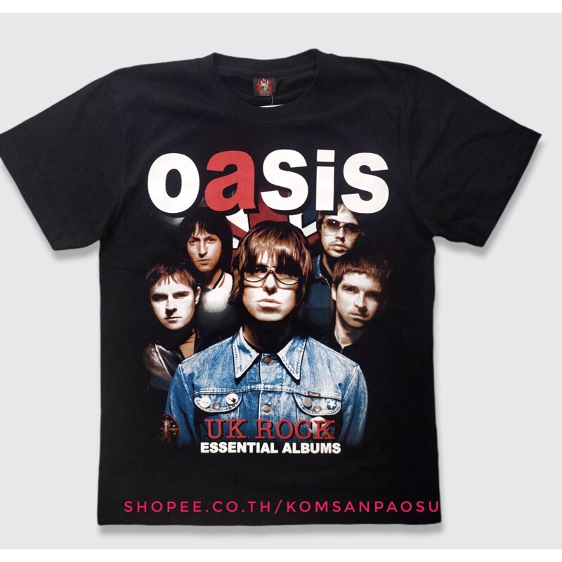 vetygoodเสื้อวง Oasis T-shirt Rock เสื้อวงร็อค Oasis ป้ายrock yeah