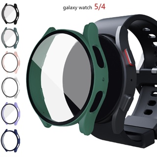 กระจก + เคส สําหรับ Samsung Galaxy Watch 5/4 40 มม. 44 มม. อุปกรณ์เสริม PC กันชน ฝาครอบป้องกันหน้าจอรอบด้าน